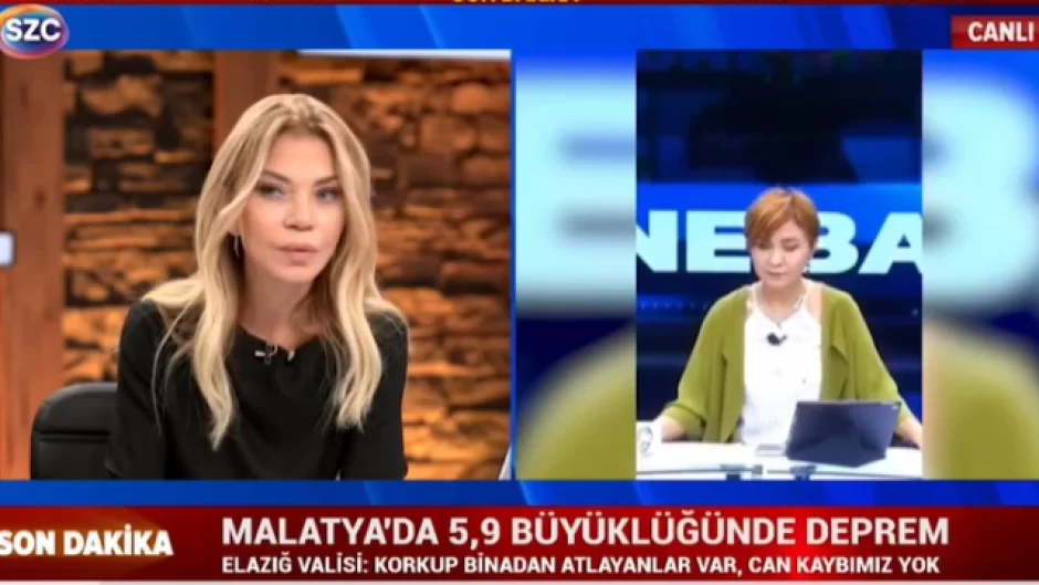 Malatyada zəlzələ anı canlı efirdə - VİDEO