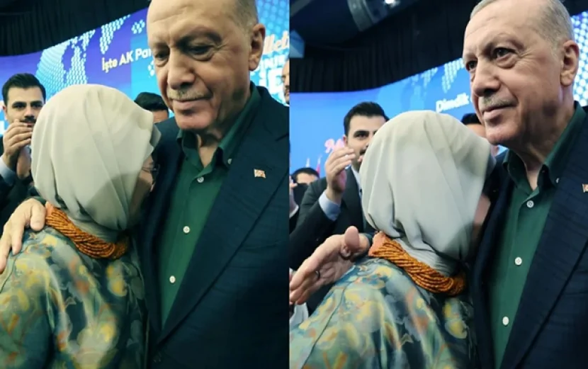 Xanımı Ərdoğanı qucaqlayıb ağladı