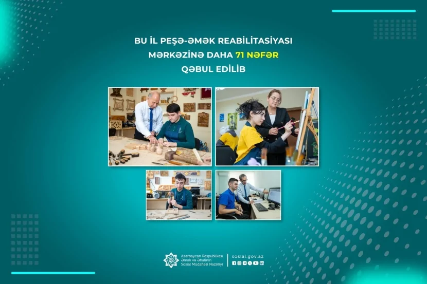 Bu il Peşə-Əmək Reabilitasiyası Mərkəzinə daha 71 nəfər qəbul edilib