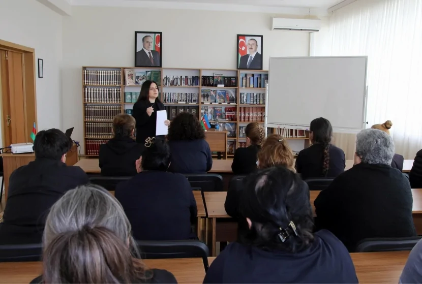 Cəza müddətinin sonuna az qalmış qadın məhkumlarla görüş təşkil edilib